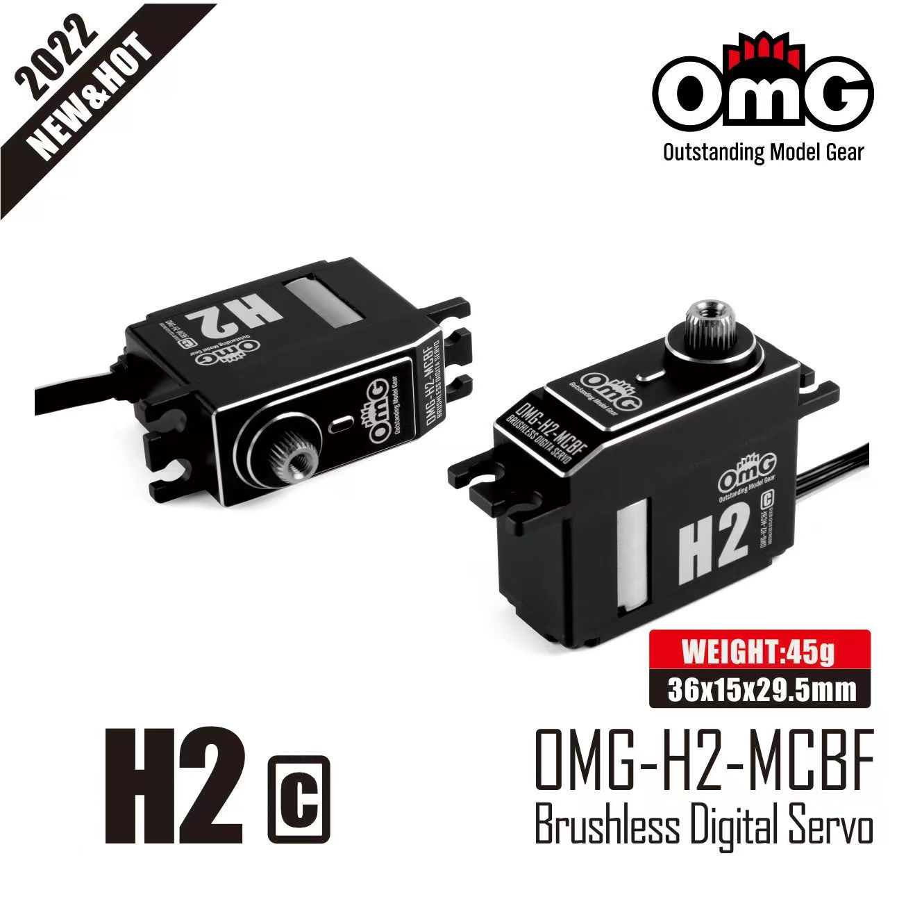 OMG新品H2金屬高壓大扭力中型無刷數(shù)字舵機(jī)伺服器直升機(jī)飛機(jī)斜盤  H2-MCBF